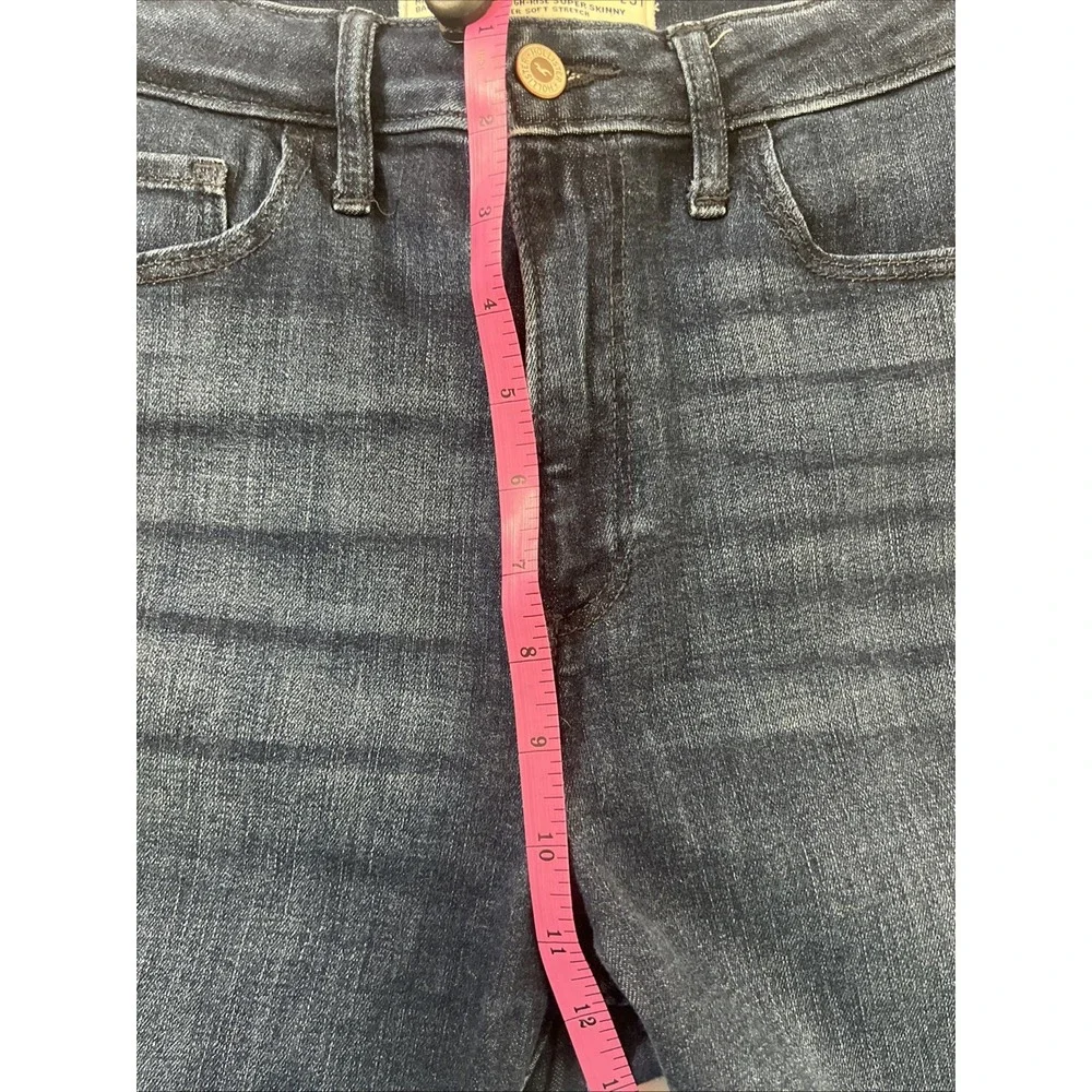 Hollister Jeans Size 7L W28 L31 Womens Ultra High Rise Super‎ Skinny Dark Denim - Picture 6 of 7